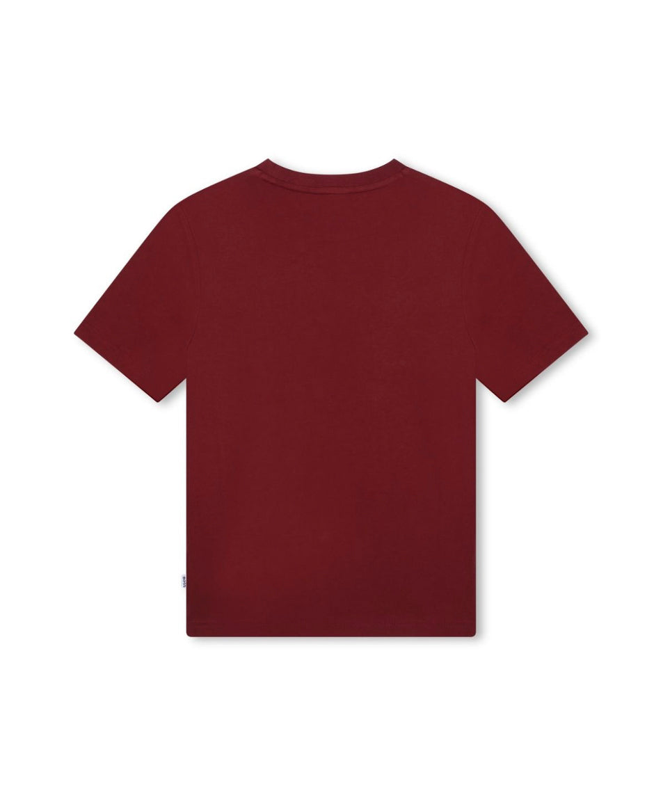 Boss Kids T-shirt Bourdeaux con Stampa per Bambini (retro)