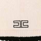 Elisabetta Franchi La Mia Bambina Cappellino Avorio e Nero con Logo per Neonate
