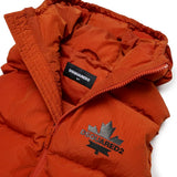 Dsquared2 Kids Smanicato Imbottito Arancione con Cappuccio e Logo Foglia per Bambini