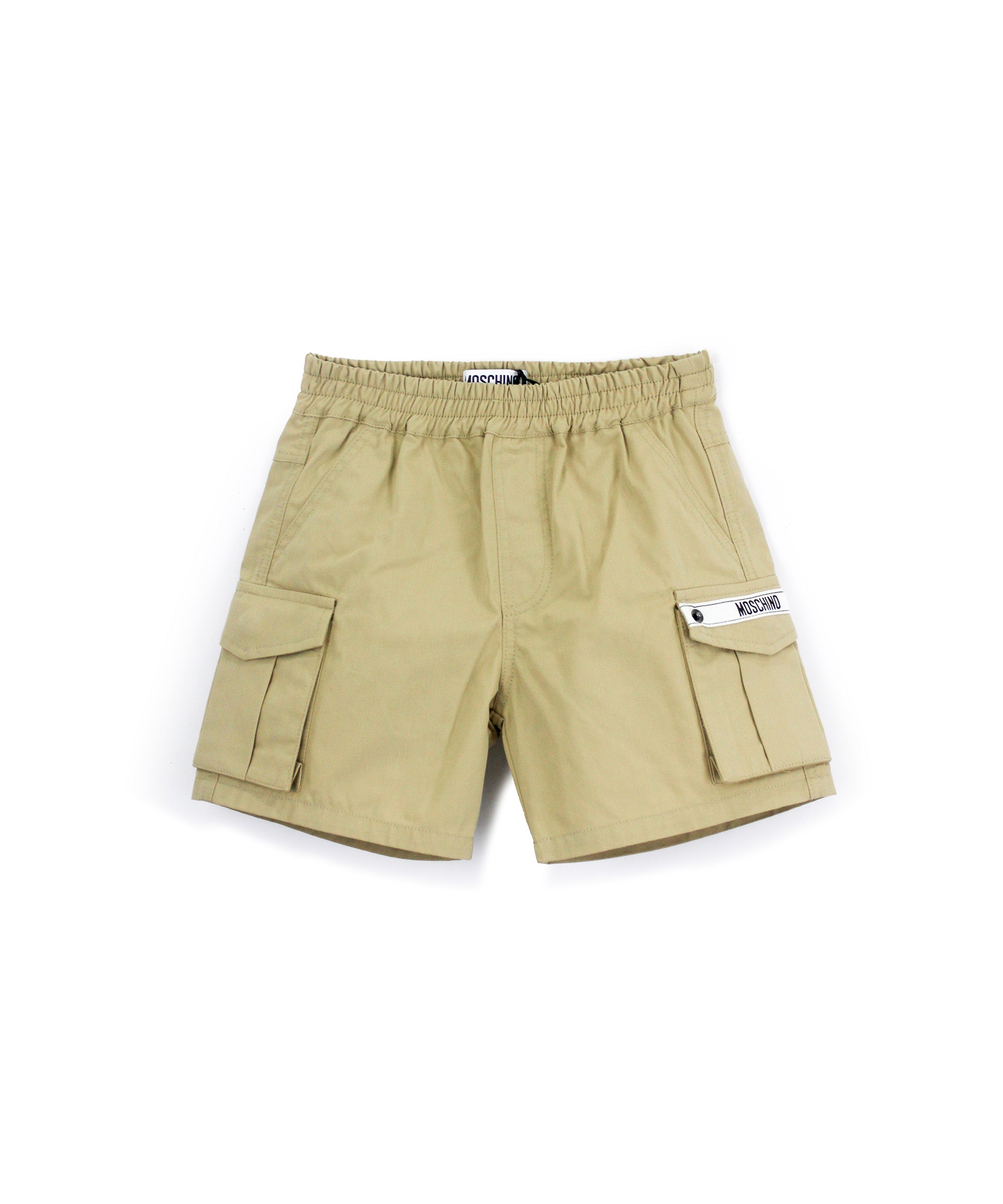 Moschino Kids Short Beige con Tasche per Neonati