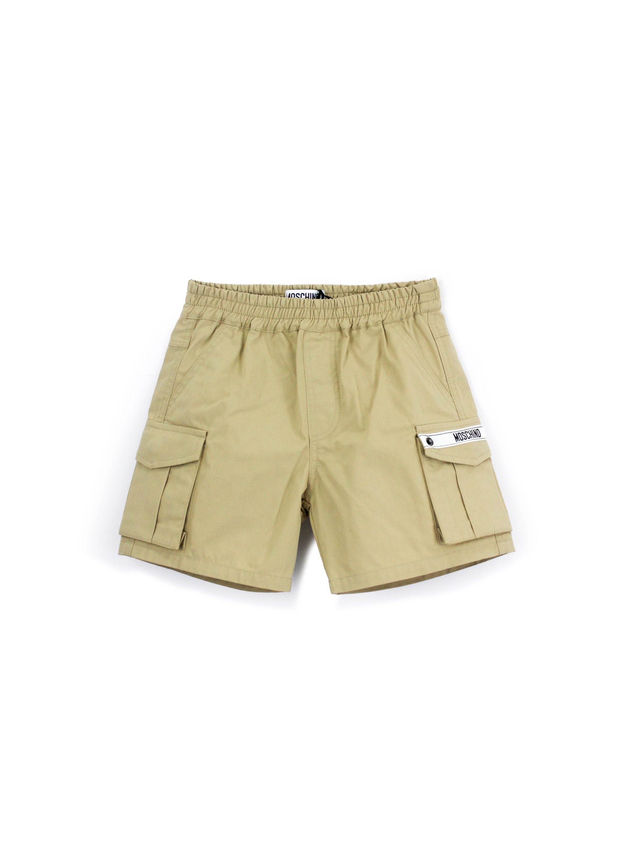 Moschino Kids Short Beige con Tasche per Neonati