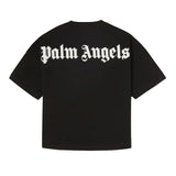 Palm Angels Kids Black T-Shirt with Logo Print for Children