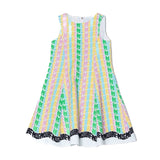 MSGM Kids Abito Multicolor con Logo All Over per Bambine