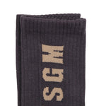 MSGM Kids Calzini Piombo con Logo 