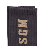 MSGM Kids Calzini Piombo con Logo 
