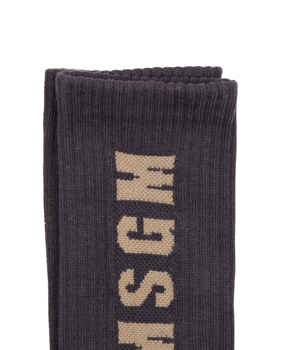 MSGM Kids Calzini Piombo con Logo 