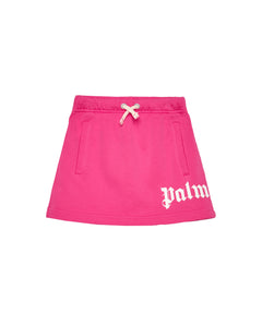 Palm Angels Kids Gonna Fuxia/Bianco con Stampa Logo per Bambine