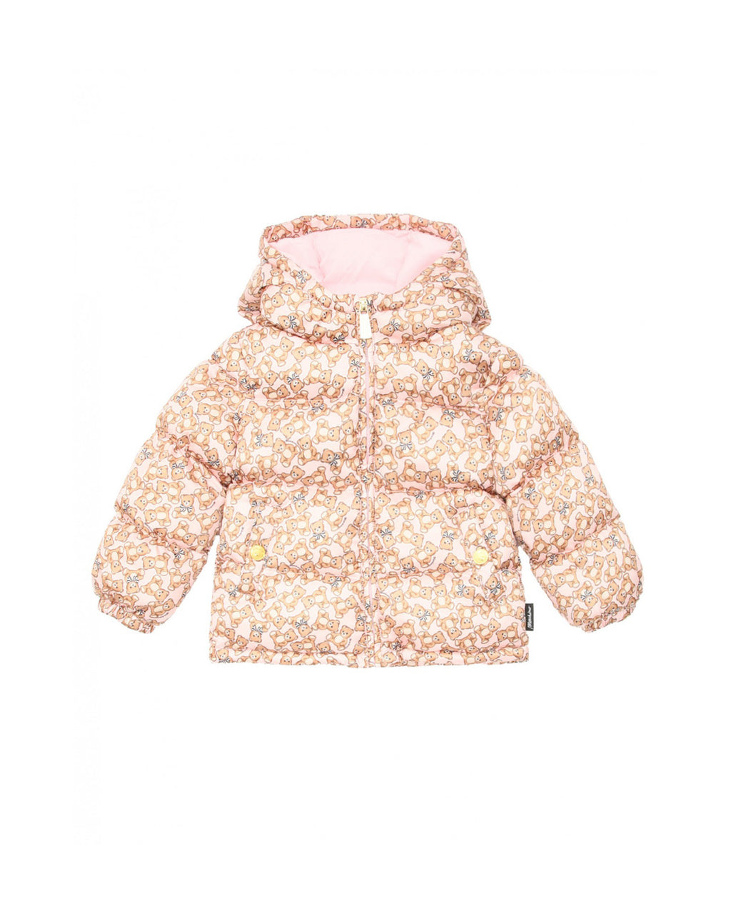 Moschino Kids Giubbino Rosa con Teddy Allover per Neonate