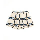 Elisabetta Franchi La Mia Bambina Short Avorio con Motivo a Catene Blu per Neonate