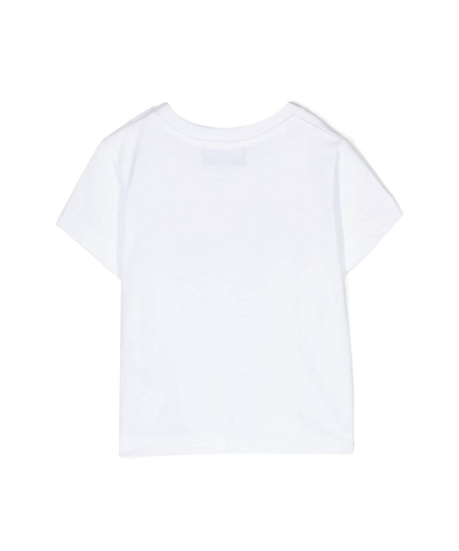 Moschino Kids T-Shirt Bianca con Logo per Neonati