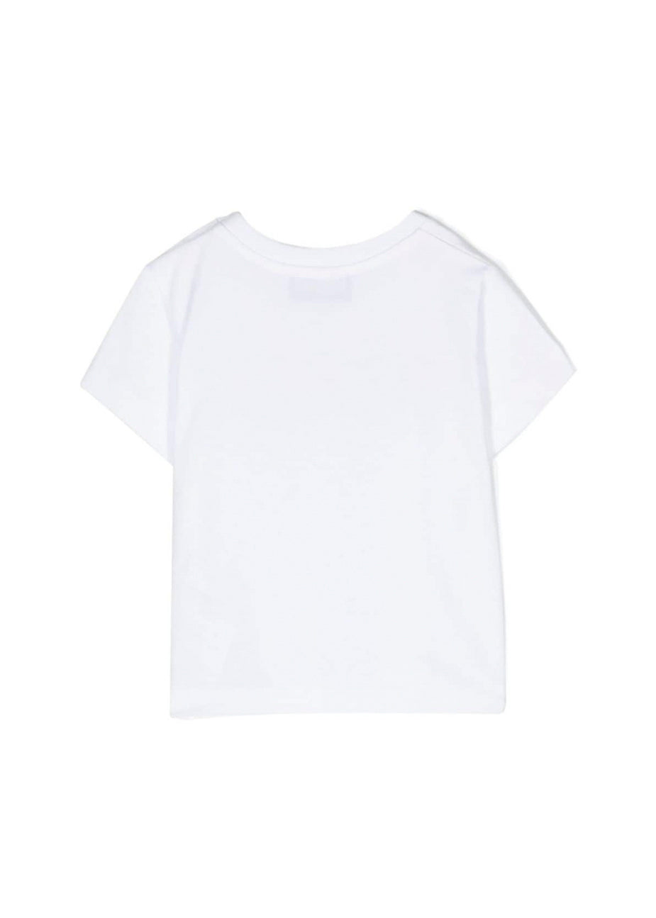 Moschino Kids T-Shirt Bianca con Logo per Neonati