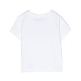 Moschino Kids T-Shirt Bianca con Logo per Neonati