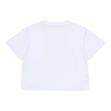 Max & Co T-Shirt Bianco Crop con Stampa Logo per Bambine