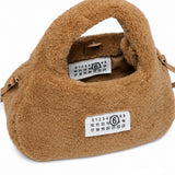Maison Margiela Kids Borsetta in Pelliccia Marrone con Logo per Bambine