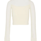 Pinko Kids Maglione Beige a Maniche Lunghe con Logo Ricamato per Bambine