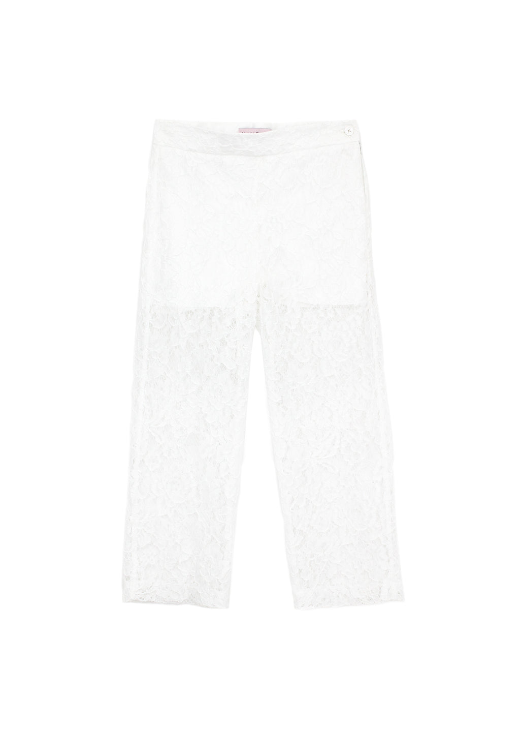 Nunzia Corinna Pantalone Bianco Merlettato per Bambine