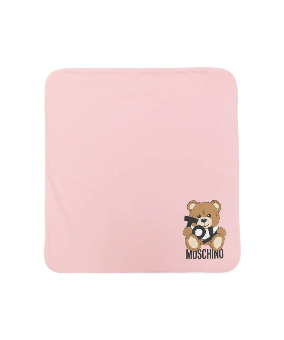 Moschino Kids Coperta Rosa con Stampa Toy per Neonate