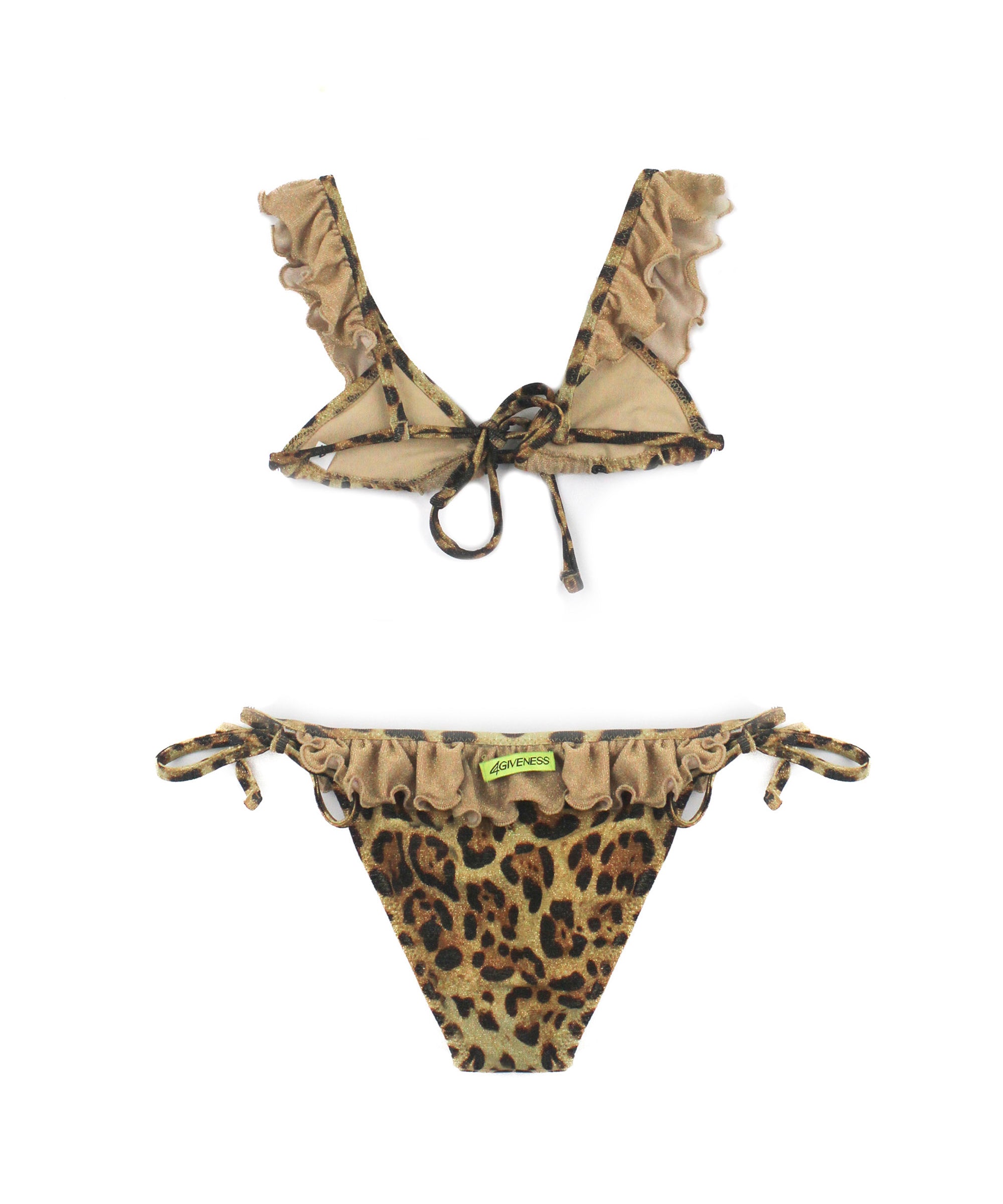 4Giveness Costume Bikini con Ruches Leo Soul per Bambine