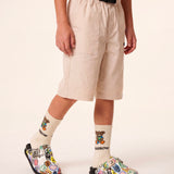 Barrow Kids Off-White Teddy Pattern Socks for Girls