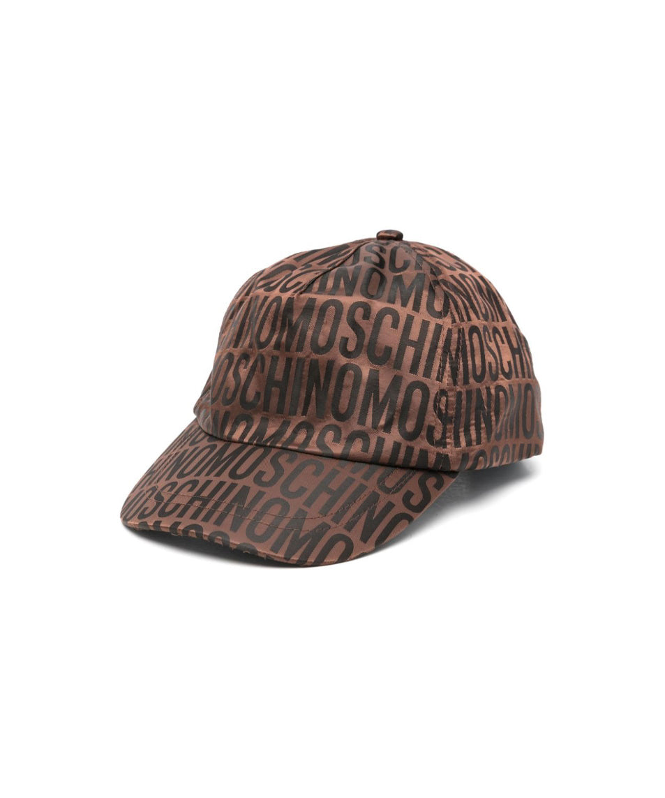 Moschino Kids Cappello Marrone con Logo Jacquard per Bambini