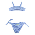 4Giveness Costume Bikini a Fascia Shine Glam Azzurro per Bambine
