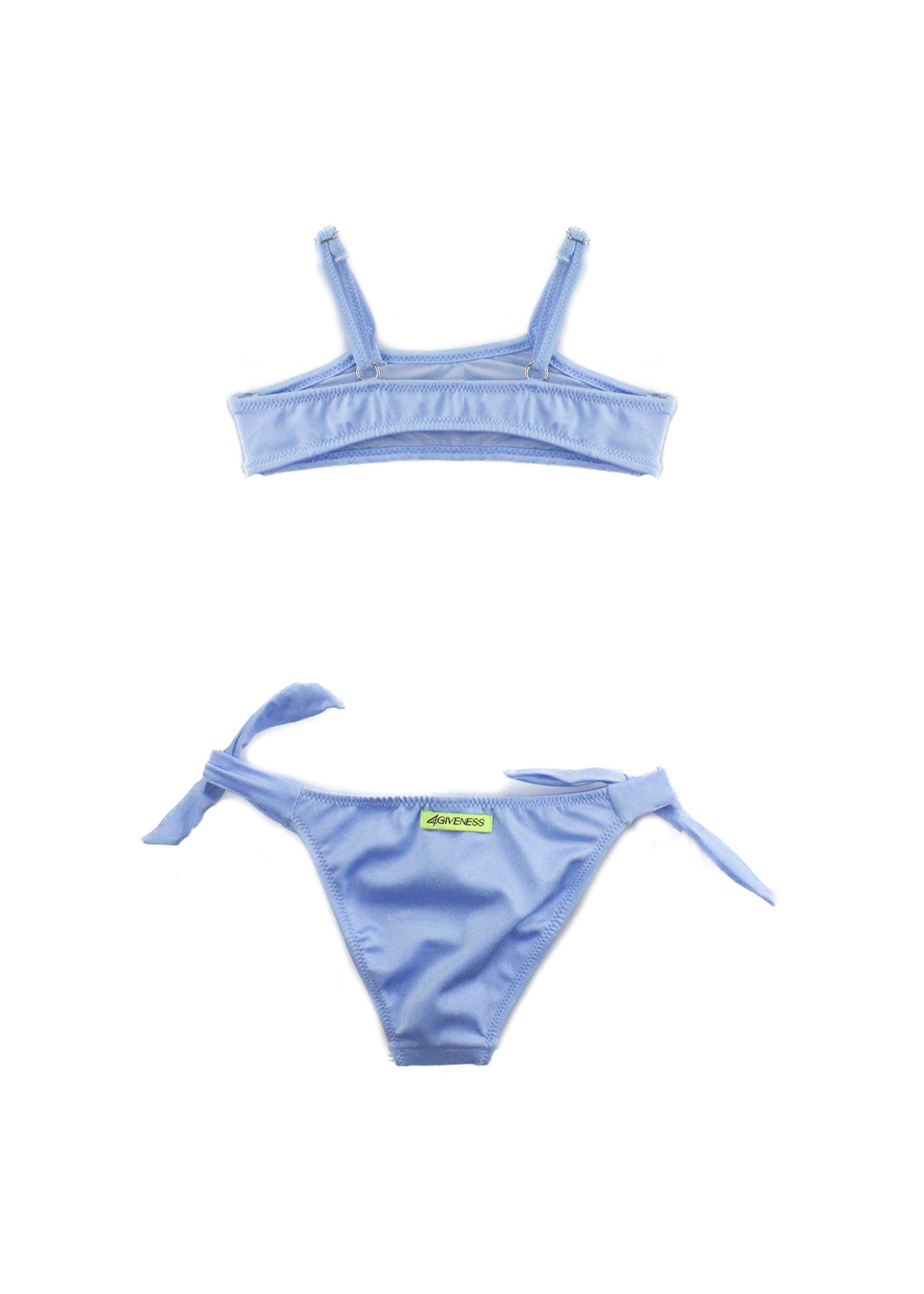 4Giveness Costume Bikini a Fascia Shine Glam Azzurro per Bambine