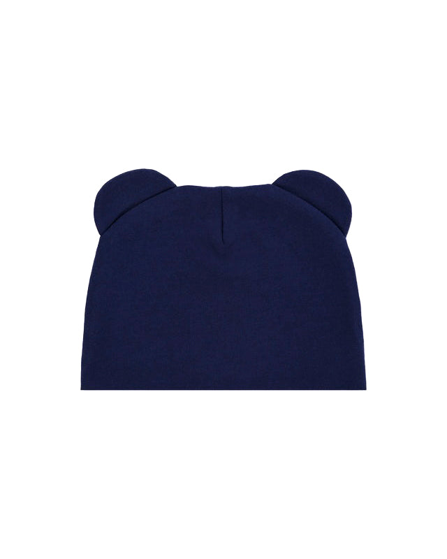 Moschino Kids Cappello Blu Navy con Teddy Ears con Logo per Neonati