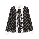 Elisabetta Franchi La Mia Bambina Camicia con Ruches Nero/Avorio per Bambine