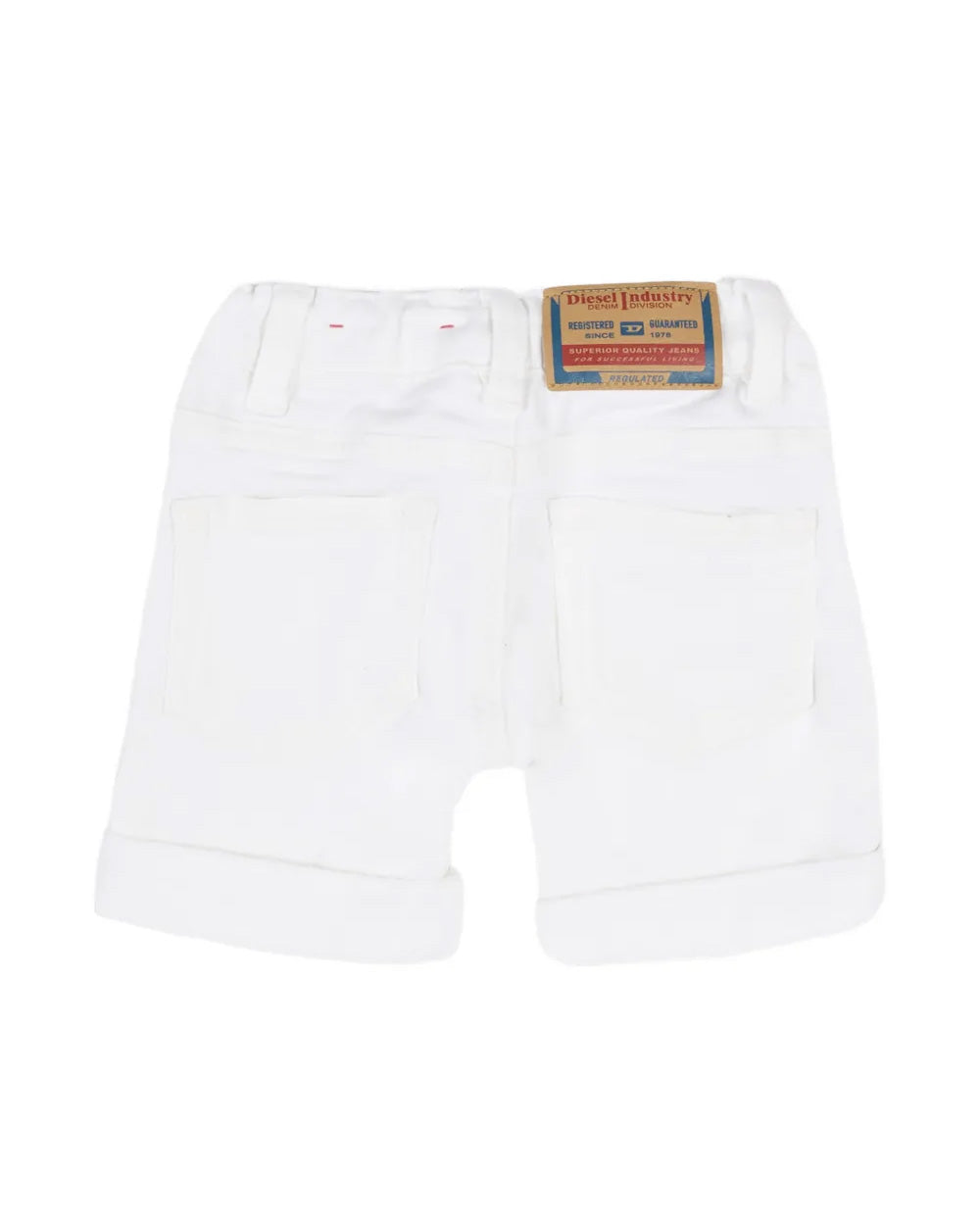 Diesel Kids Bermuda in Denim Bianco per Neonati