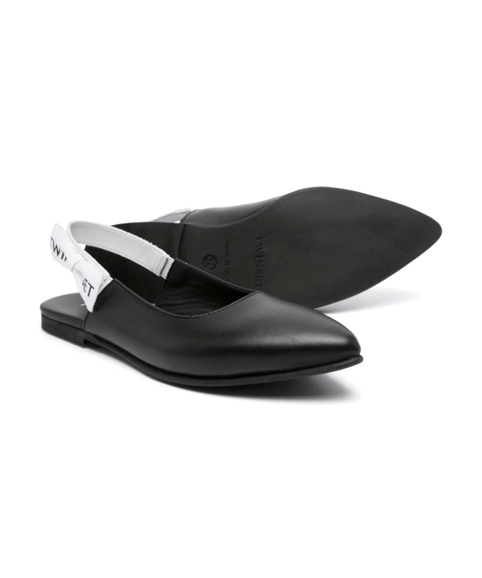 Twinset Kids Ballerine Nere con Fiocco con Logo(dettaglio)