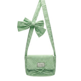 Vicolo Kids Borsa a Quadri Verde con Fiocco e Logo per Bambine