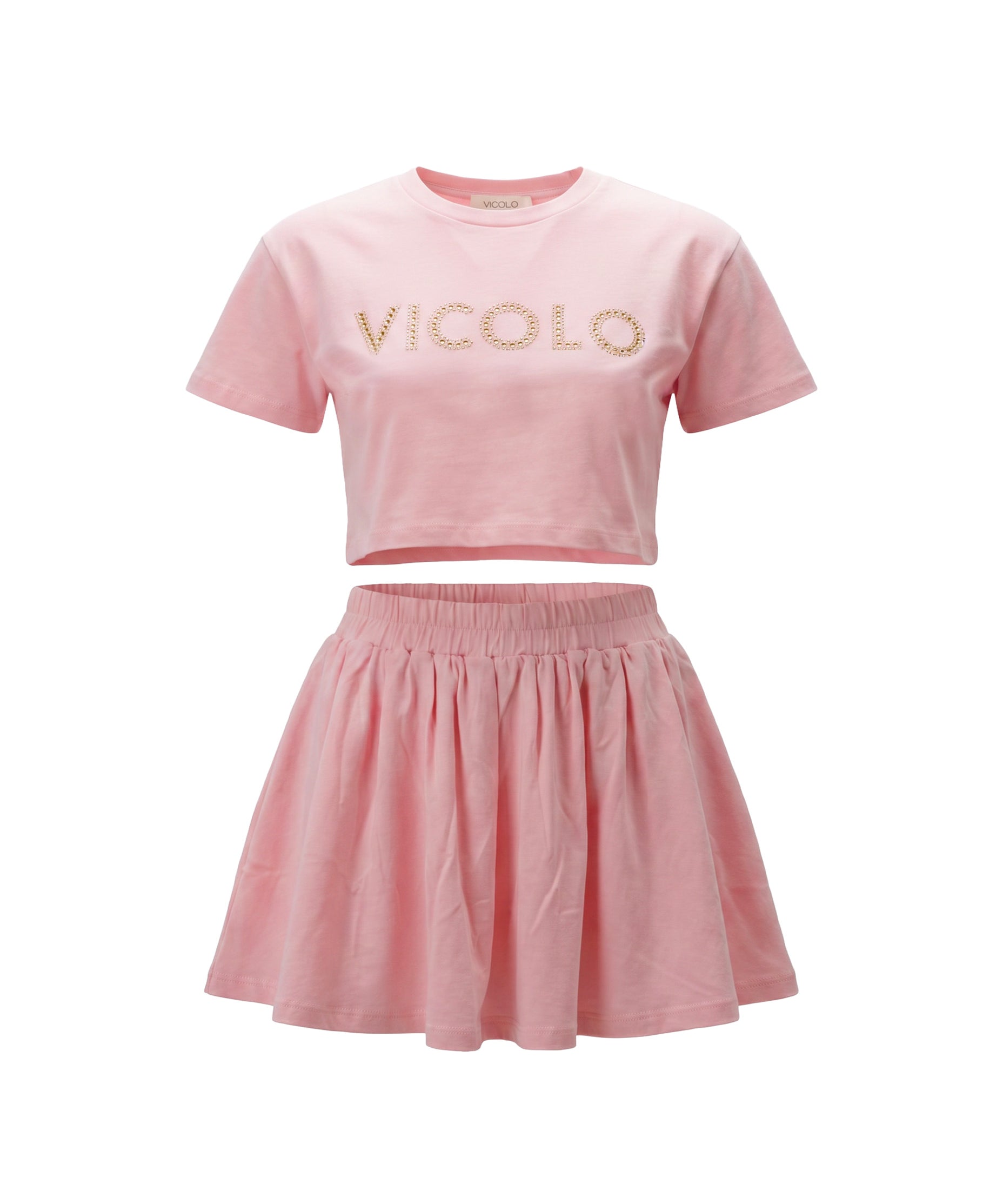 Vicolo Kids Completo Rosa con Logo Brillantinato per Bambine