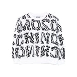 Moschino Kids Felpa Girocollo Bianca/Nera per Bambini