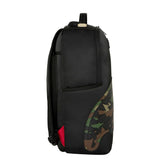 Sprayground Kids Zaino Nero in Nylon con Bocca di Squalo Camouflage e Logo per Bambini o Bambine