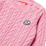 Diesel Kids Pink Cable Knit Sweater for Baby Girls