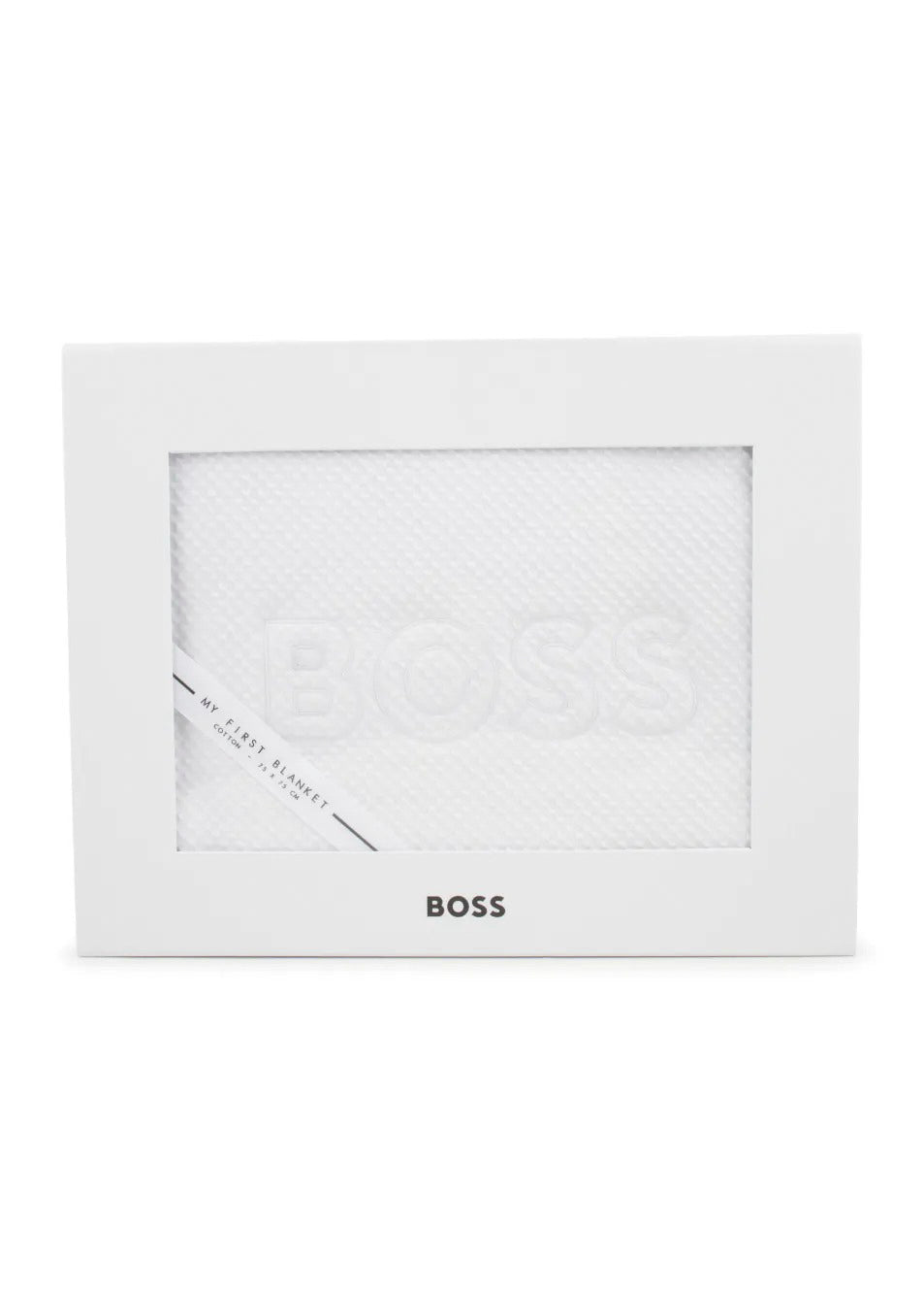 Boss Kids Coperta Bianca con Stampa Logo per Neonati