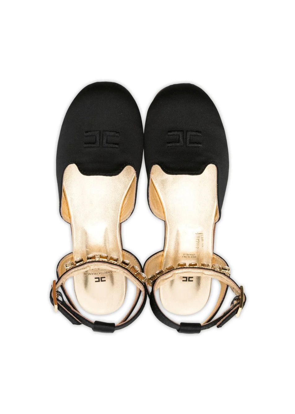 Elisabetta Franchi La Mia Bambina Ballerina Chanel con Strass Nera per Bambine