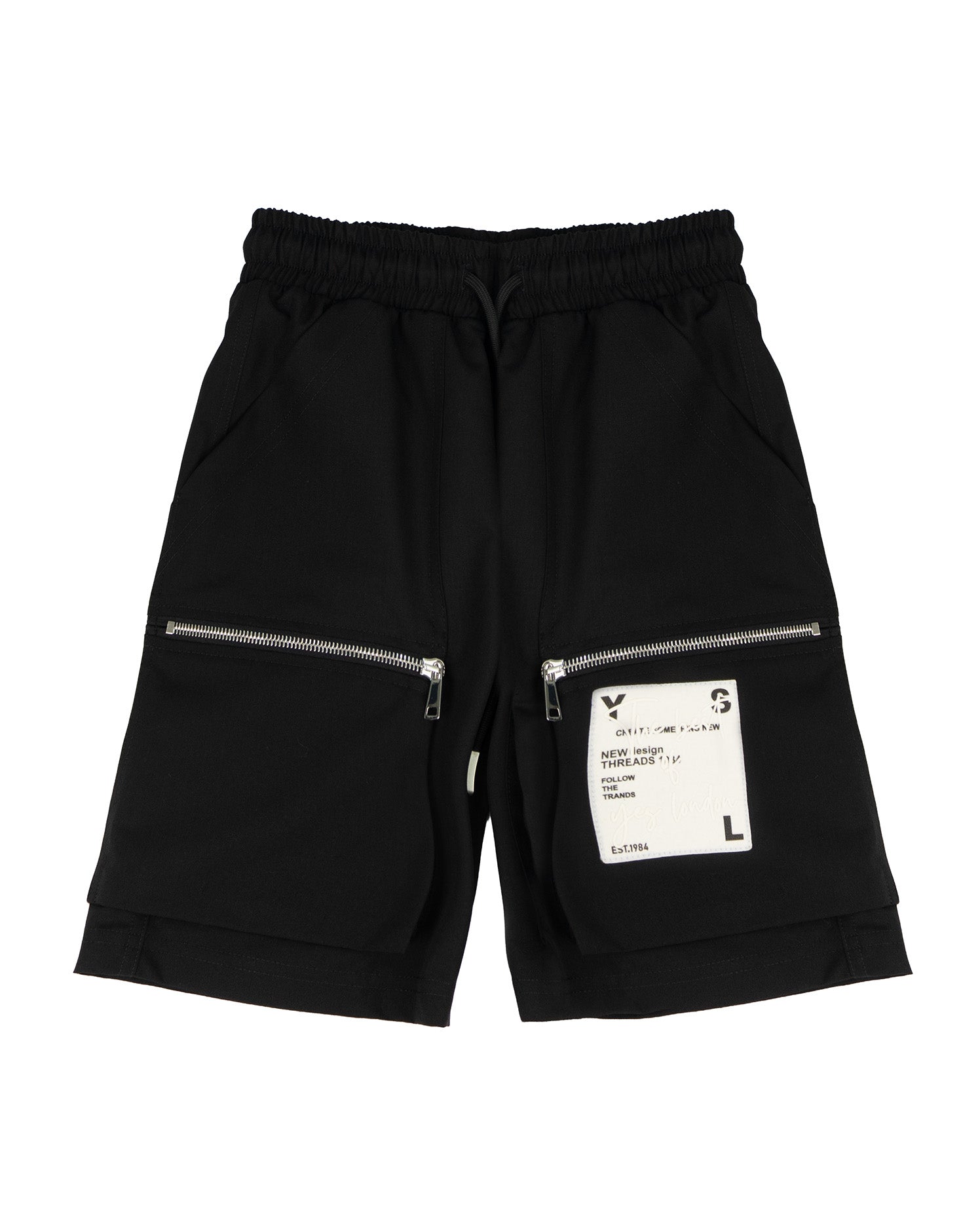 Yes London Kids Bermuda Nero con Zip per Bambini