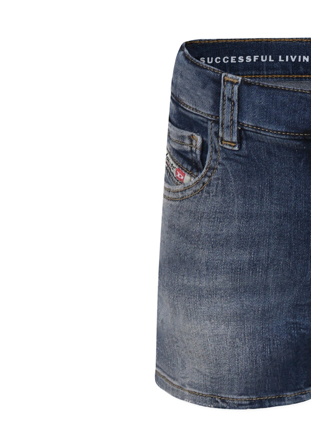 Diesel Kids Short Denim Scuro Per Bambine