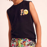 Barrow Kids Canotta Nero Fantasia Graffiti per Bambini