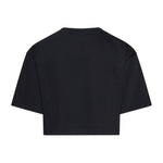 John Richmond Kids T-Shirt Nero Cropped con Logo e Applicazioni per Bambine