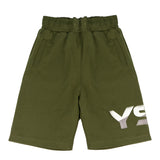 Yes London Kids Bermuda Verde Oliva con Applicazione Logo per Bambini