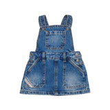 Diesel Kids Salopette Gonna in Denim con Lavaggio Medio per Neonate