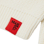 MAX&Co. Kids Maglione a Coste Panna con Scritta Rossa Make Your Mark Ricamata per Bambine