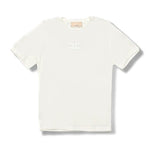 Elisabetta Franchi La Mia Bambina T-shirt Avorio con Logo CC per Bambine