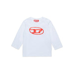 Diesel Kids T-shirt Maniche Lunghe Bianca con Logo per Neonati