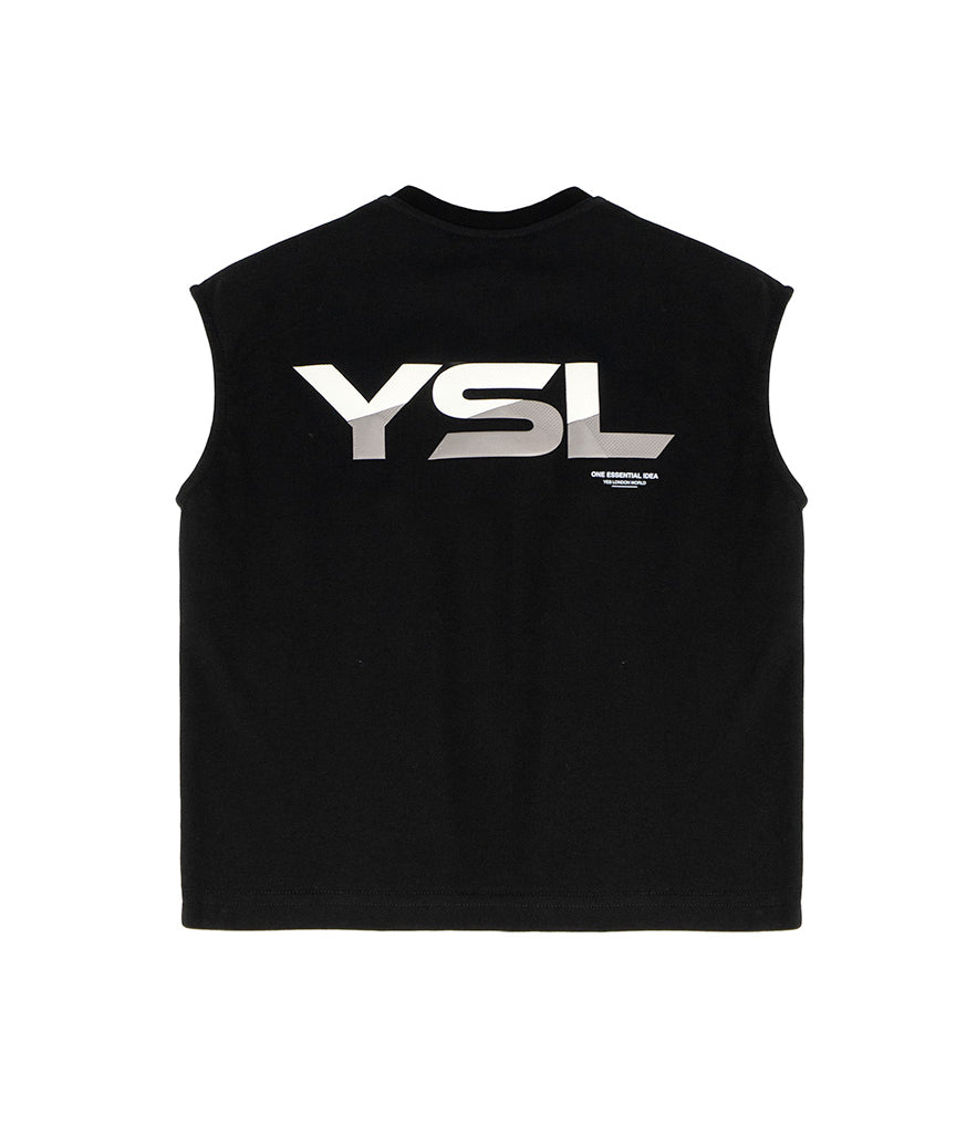 Yes London Kids Canotta Nero con Logo sul Retro per Bambini