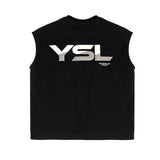 Yes London Kids Canotta Nero con Logo sul Retro per Bambini