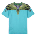Marcelo Burlon County of Milan Kids T-Shirt Petrolio con Stampa per Bambini