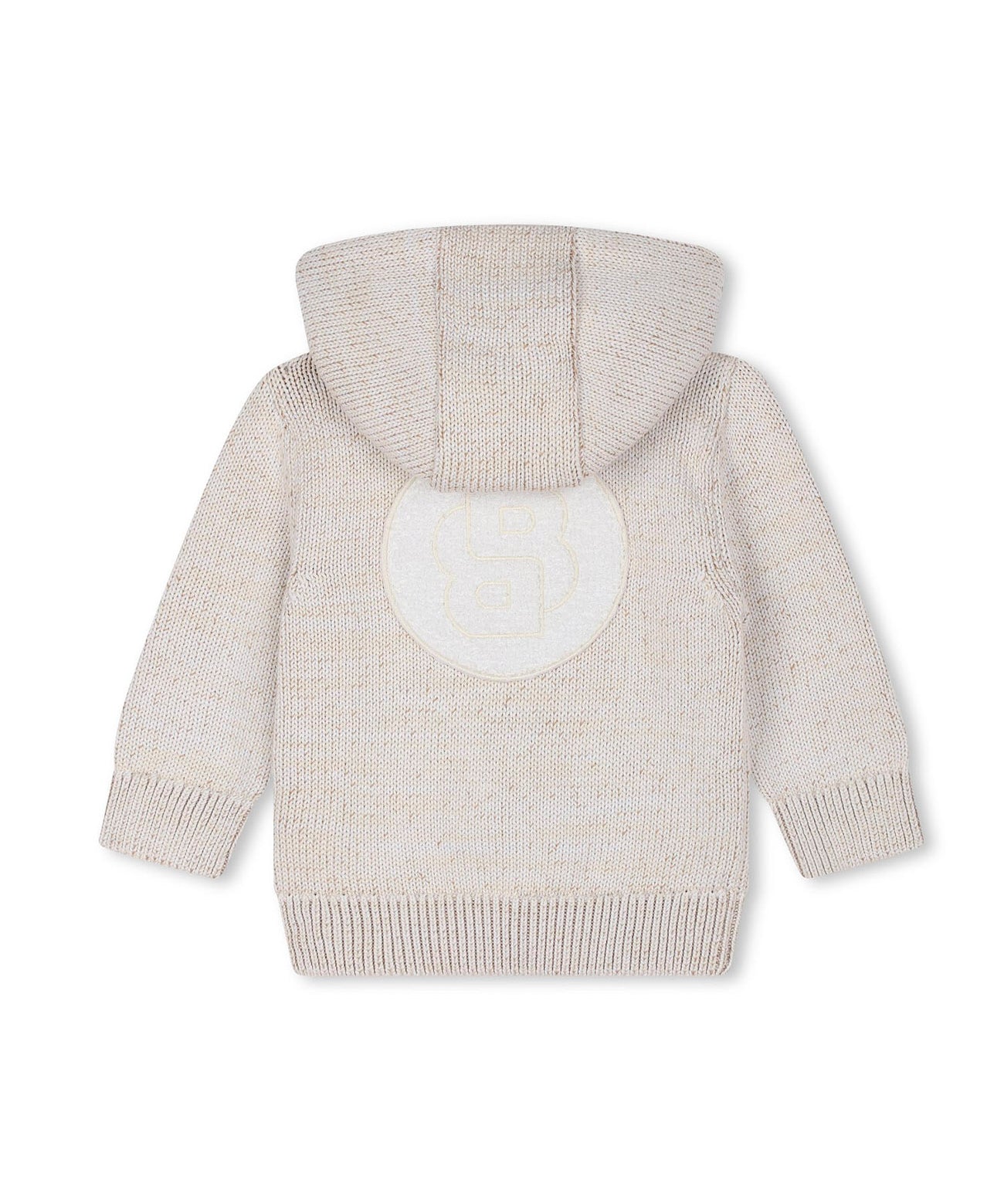 Boss Kids Cardigan Sabbia con Cappuccio per Neonati (retro)